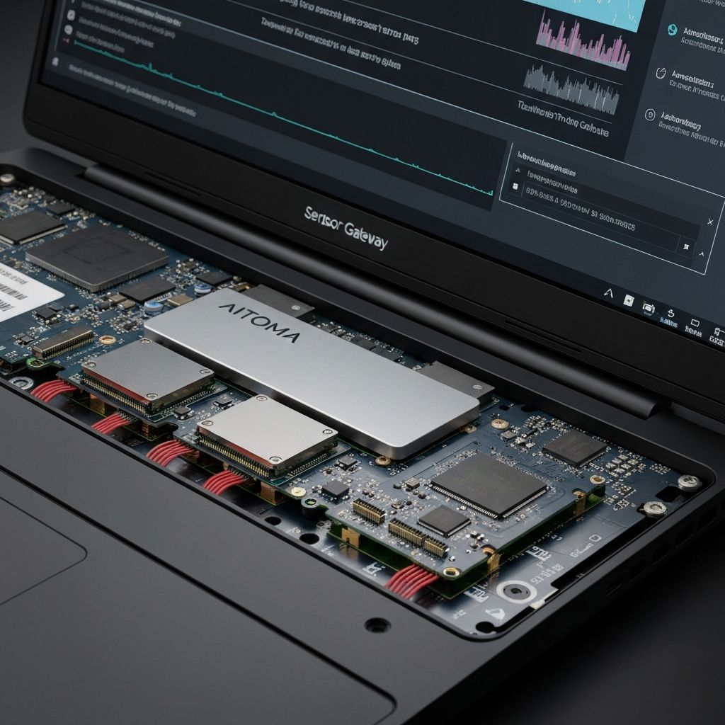 AITOMA Components - Laptop Dashboard, T1 Sensor, N1 Gateway